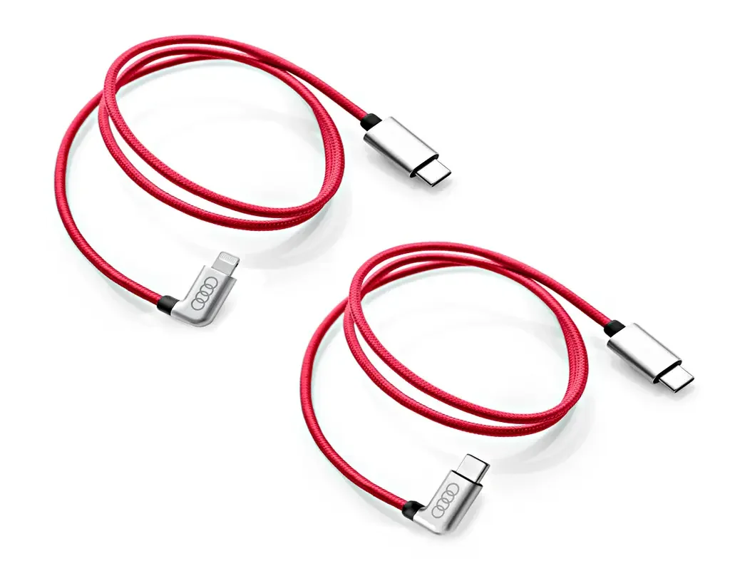 8S0051435S VAG Набор из двух кабелей для зарядки Audi Charging Cable Set USB-C and Lightning (фото 1)