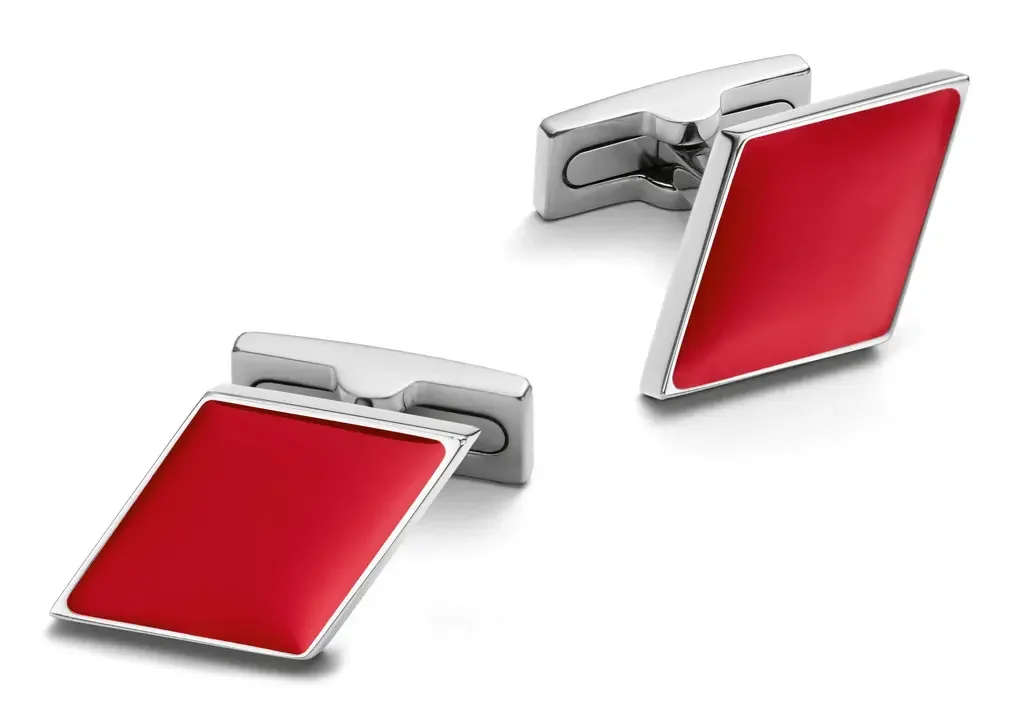 3291502100 VAG Мужские запонки Audi Sport Cuff Links Red Rhombus, Mens, red/silver (фото 1)