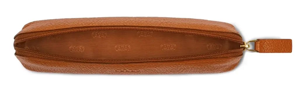 3152202100 VAG Кожаный футляр для ручек Audi Pencil Case Leather, brown (фото 2)