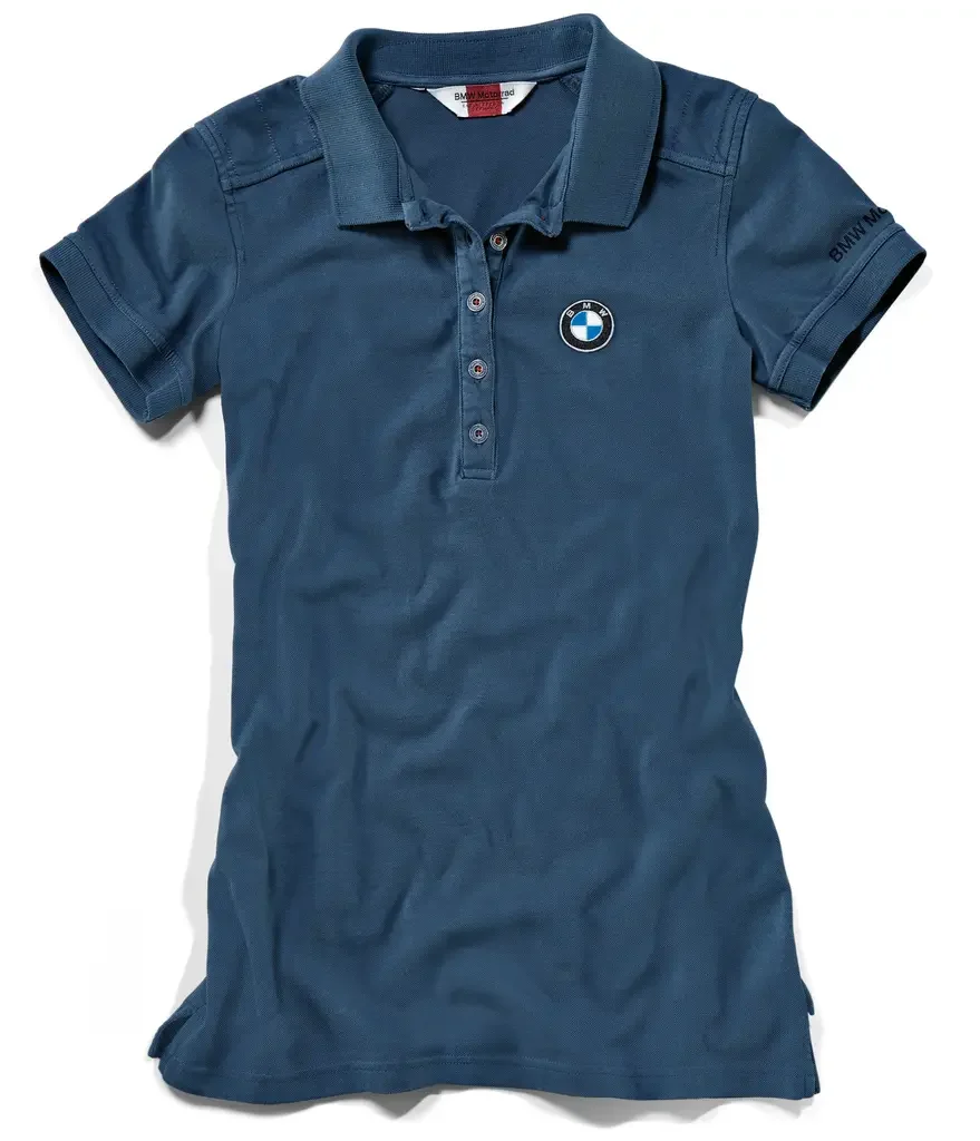 76898352145 BMW Женская рубашка-поло BMW Motorrad Logo Classic Polo Shirt, Ladies, Blue (фото 1)