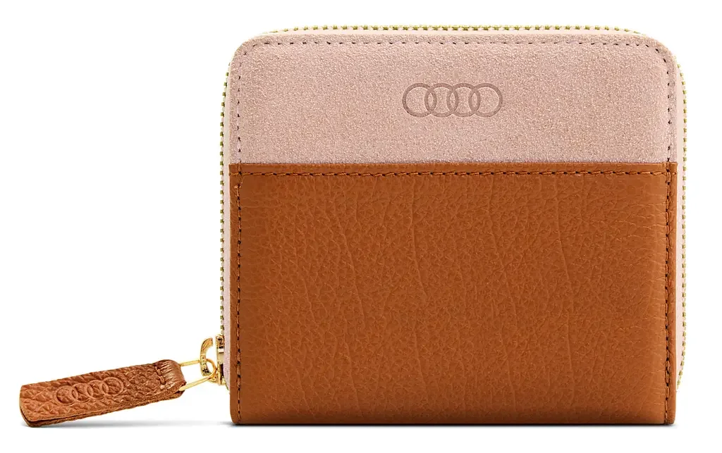 3152101300 VAG Маленький женский кожаный кошелек Audi Wallet Leather, Small, Womens, Brown/Rose (фото 1)