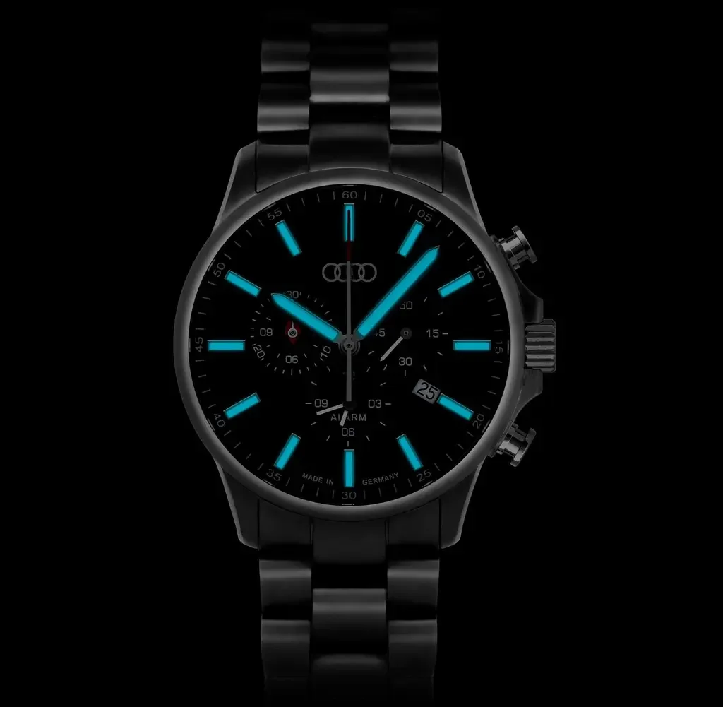 3102200200 VAG Мужские наручные часы хронограф Audi Chronograph Titanium, Mens, silver/black (фото 2)