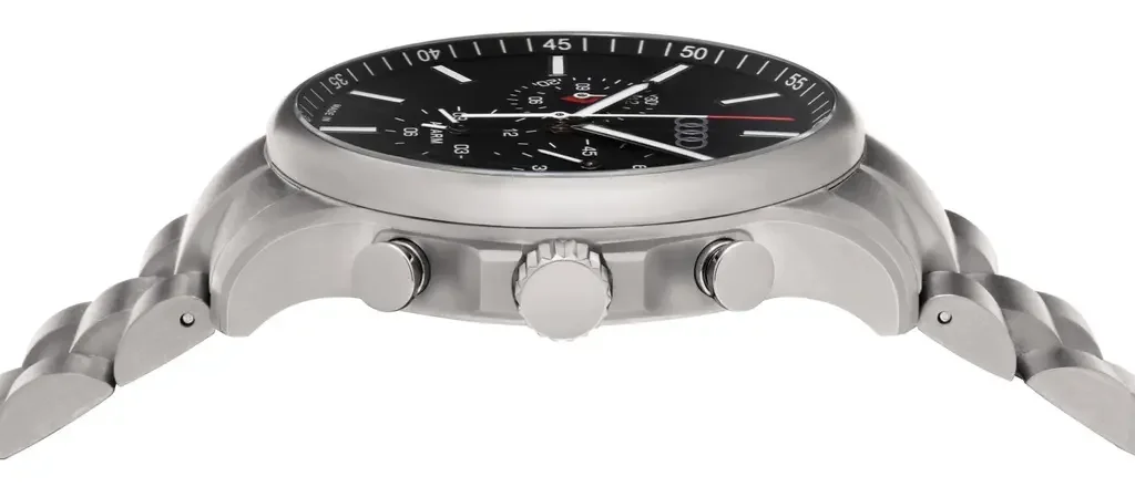 3102200200 VAG Мужские наручные часы хронограф Audi Chronograph Titanium, Mens, silver/black (фото 3)
