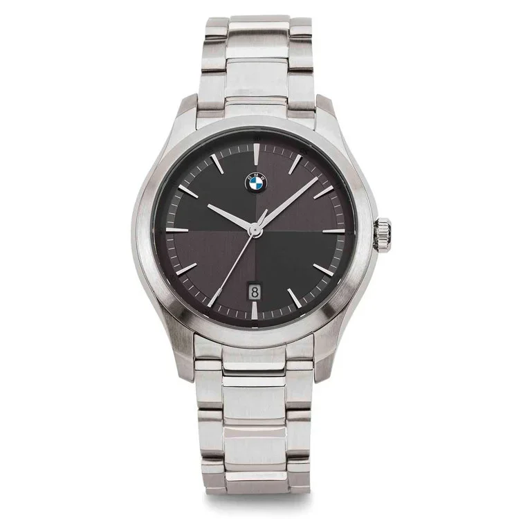 80262467632 BMW Мужские наручные часы BMW Logo 3 Hand Watch, Men, Silver/Grey (фото 1)