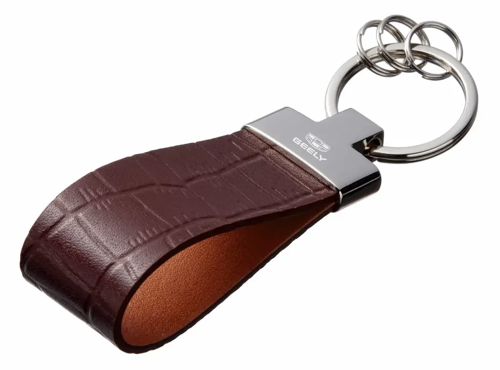 FKBRLKCGY GEELY Кожаный брелок Geely Premium Leather Keychain, Metall/Leather, Brown (фото 1)