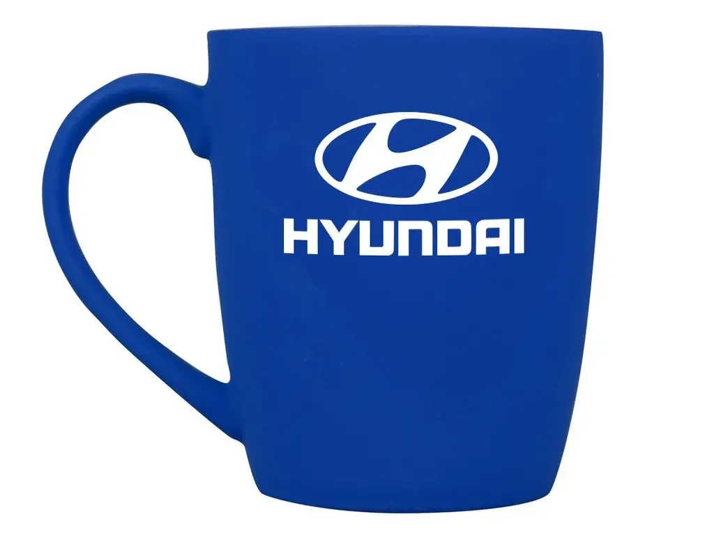 R8480ACA253H HYUNDAI/KIA/MOBIS Фарфоровая кружка Hyundai Logo Mug, Soft-touch, 360ml, Blue/White (фото 1)