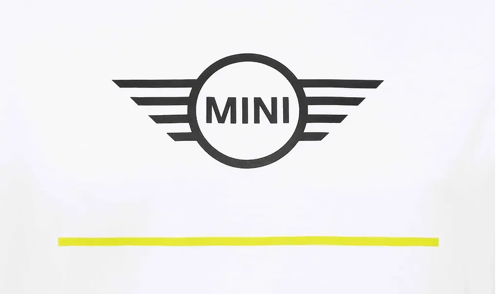 80145A0A567 MINI Мужская футболка MINI T-Shirt CI Wing Logo, White/Energetic Yellow/Black (фото 3)