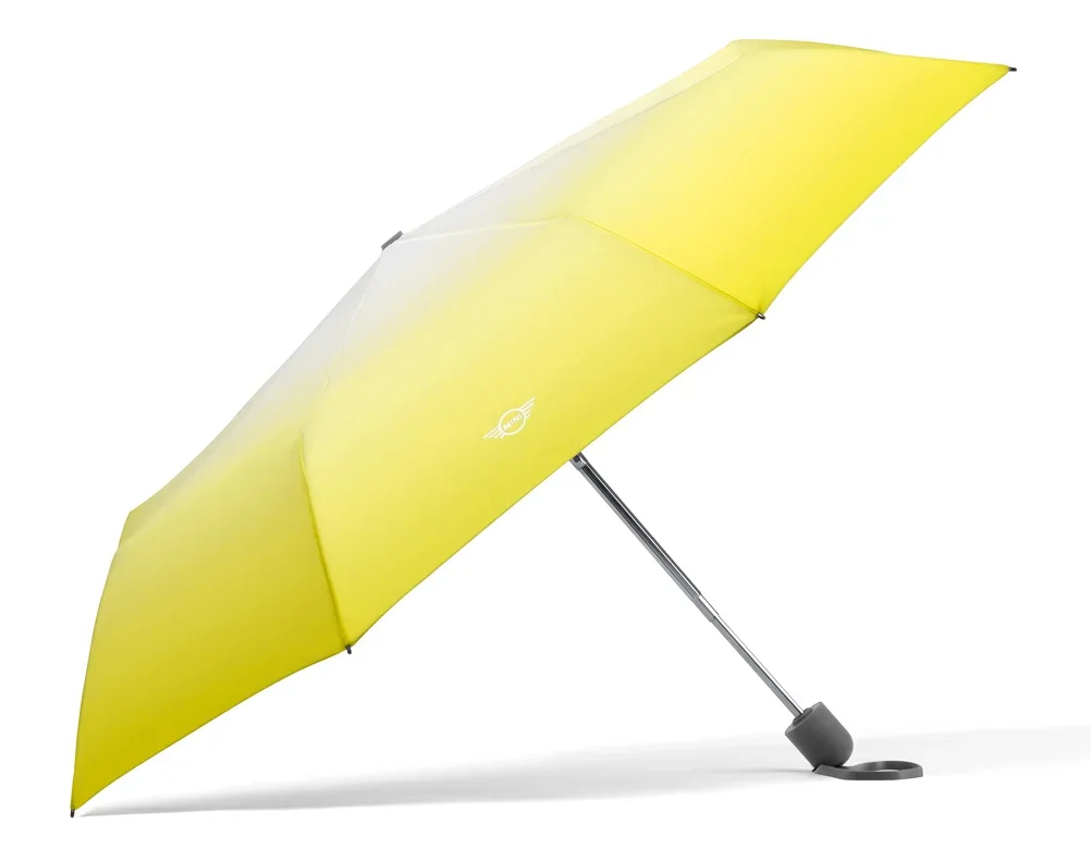 80235A21222 MINI Складной зонт MINI Gradient Foldable Umbrella, Energetic Yellow/White/Grey (фото 1)