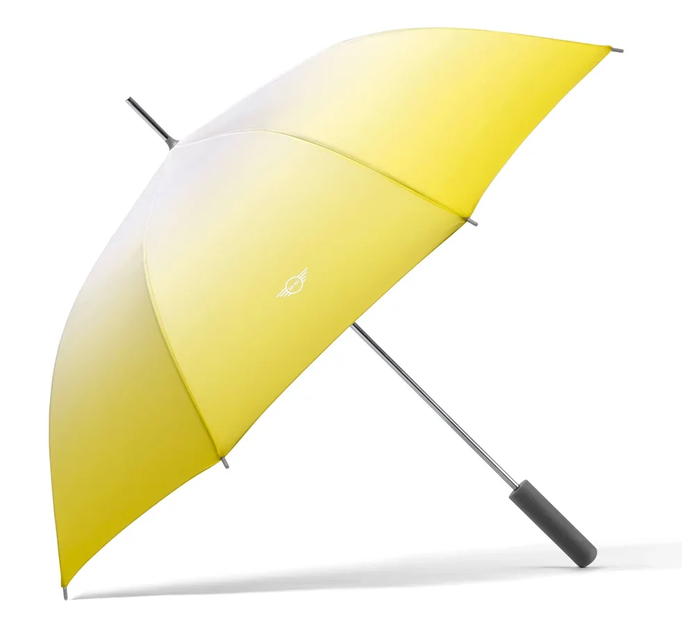 80235A21225 MINI Зонт-трость MINI Gradient Walking Stick Umbrella, Energetic Yellow/White/Grey (фото 1)