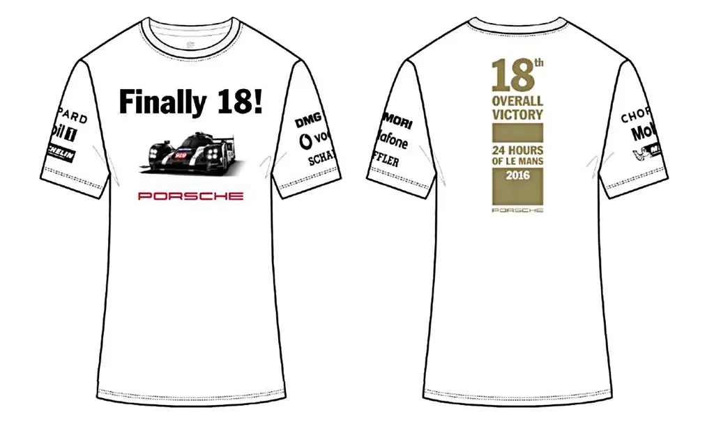 WAP18100S0H PORSCHE Мужская футболка Porsche 2016 Winning Le Mans T-shirt No. 18 (фото 2)