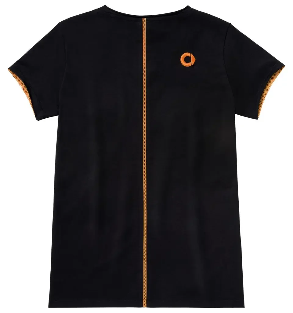 B67993597 MERCEDES Женская футболка Smart Women's Polo Shirt, Black / Orange (фото 2)