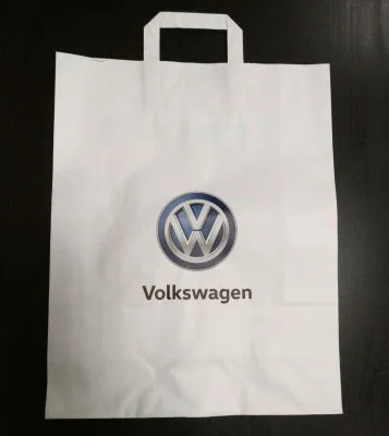 000087317AR VAG Бумажный подарочный пакет с ручками Volkswagen Logo Paper Bag White, S-size (фото 1)