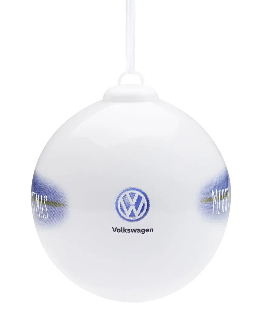 35D087790 VAG Фарфоровый елочный шар с изображением Volkswagen Beetle Merry Christmas (фото 2)