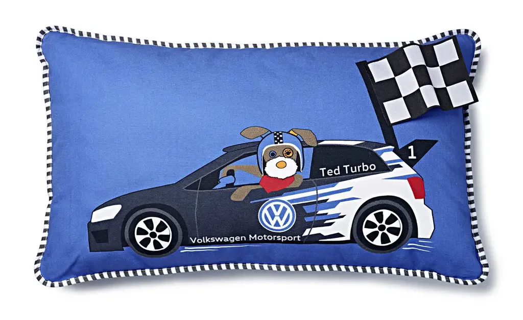 5DA084508 VAG Детская подушка Volkswagen Kids Pillow Ted Turbo, Blue (фото 1)