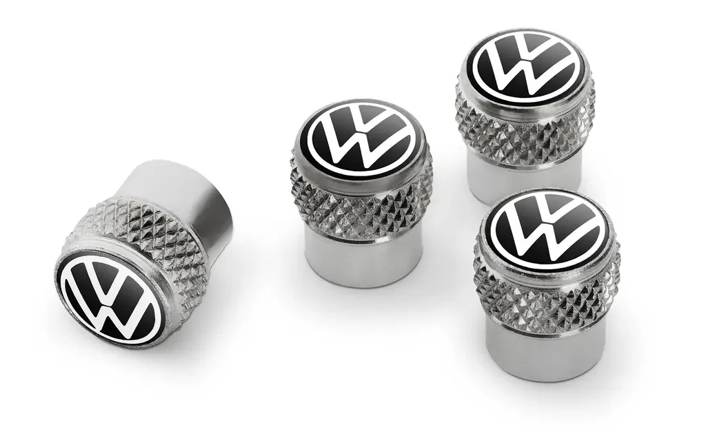000071215D VAG Набор колпачков для колесных вентилей Volkswagen Valve Dust Caps, Rubber/Metall (фото 1)