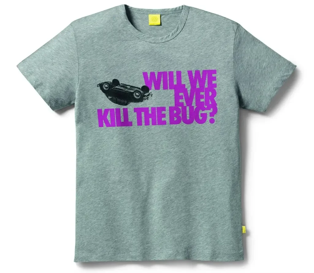 5C1084200AKU4 VAG Мужская футболка Volkswagen Beetle T-Shirt, Men's, Will We Ever Kill The Bug, Grey (фото 1)