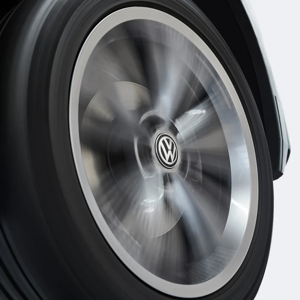 000071213C VAG Динамические крышки ступиц колеса Volkswagen Classic Logo, набор из 4-х штук (фото 2)
