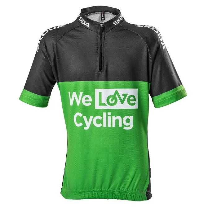 000084610G VAG Детский велосипедный джемпер Skoda Children's cycling Jersey, Black/Green (фото 1)