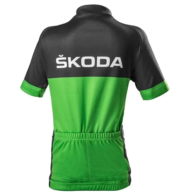 000084610G VAG Детский велосипедный джемпер Skoda Children's cycling Jersey, Black/Green (фото 2)