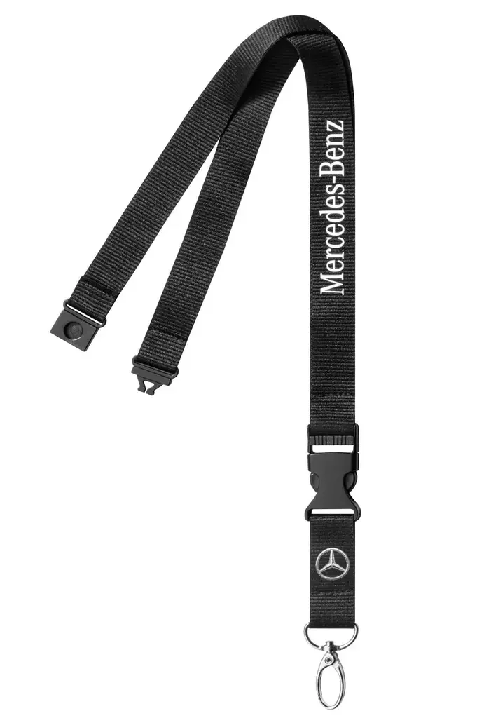 B66958365 MERCEDES Шнурок с карабином для ключей Mercedes-Benz Classic Star Lanyard, Black (фото 2)