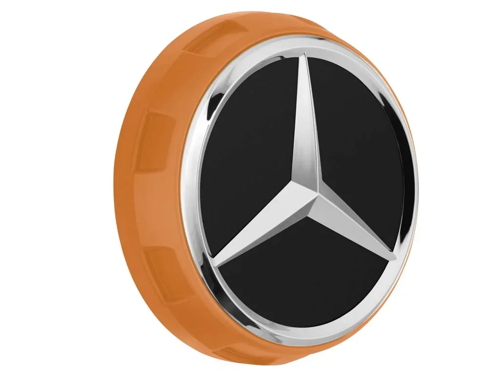 A00040009002232 MERCEDES Колпачок ступицы колеса Mercedes Hub Caps, дизайн AMG, оранжевый (фото 1)
