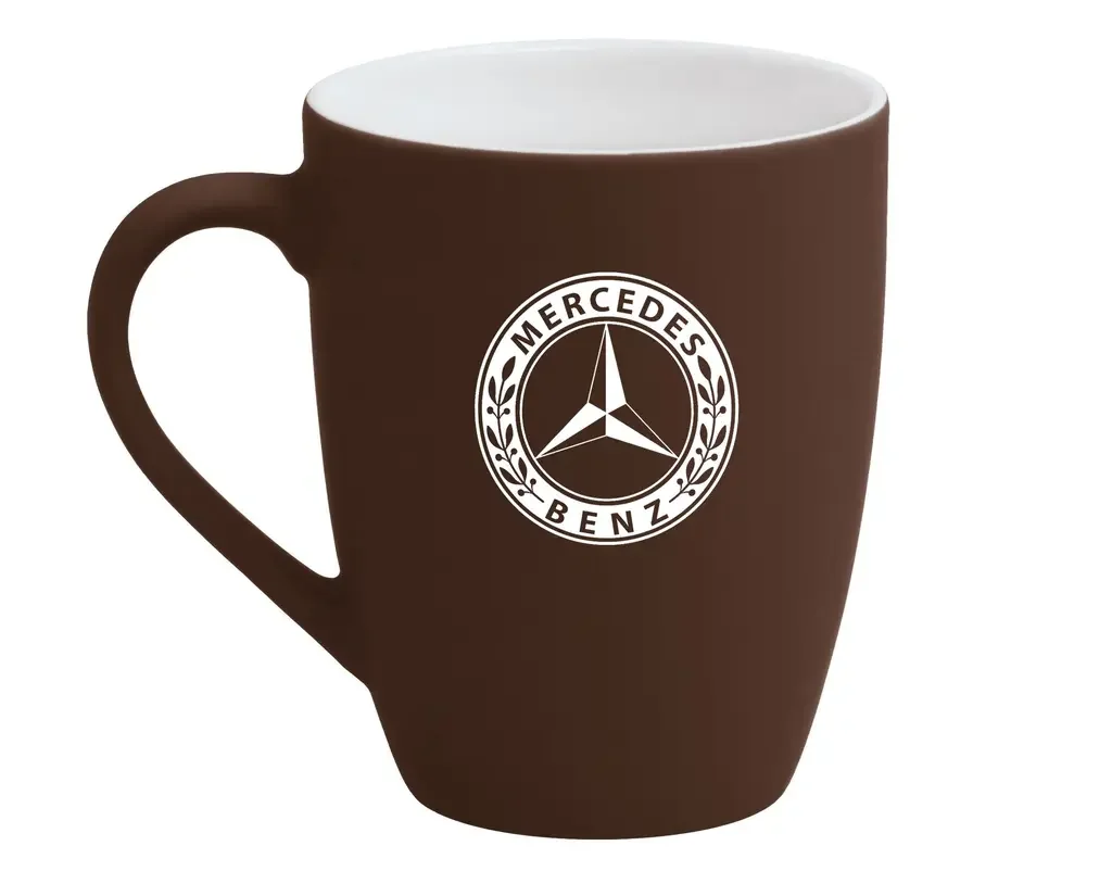 B6695A251 MERCEDES Керамическая кружка Mercedes-Benz Heritage Logo Mug, Soft-touch, 320ml, Brown/White (фото 1)
