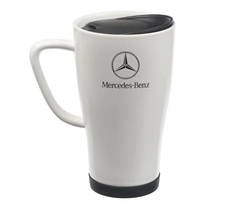 B669A2586 MERCEDES Керамическая кружка с крышкой Mercedes-Benz Travel Mug, 450ml, White/Black (фото 1)