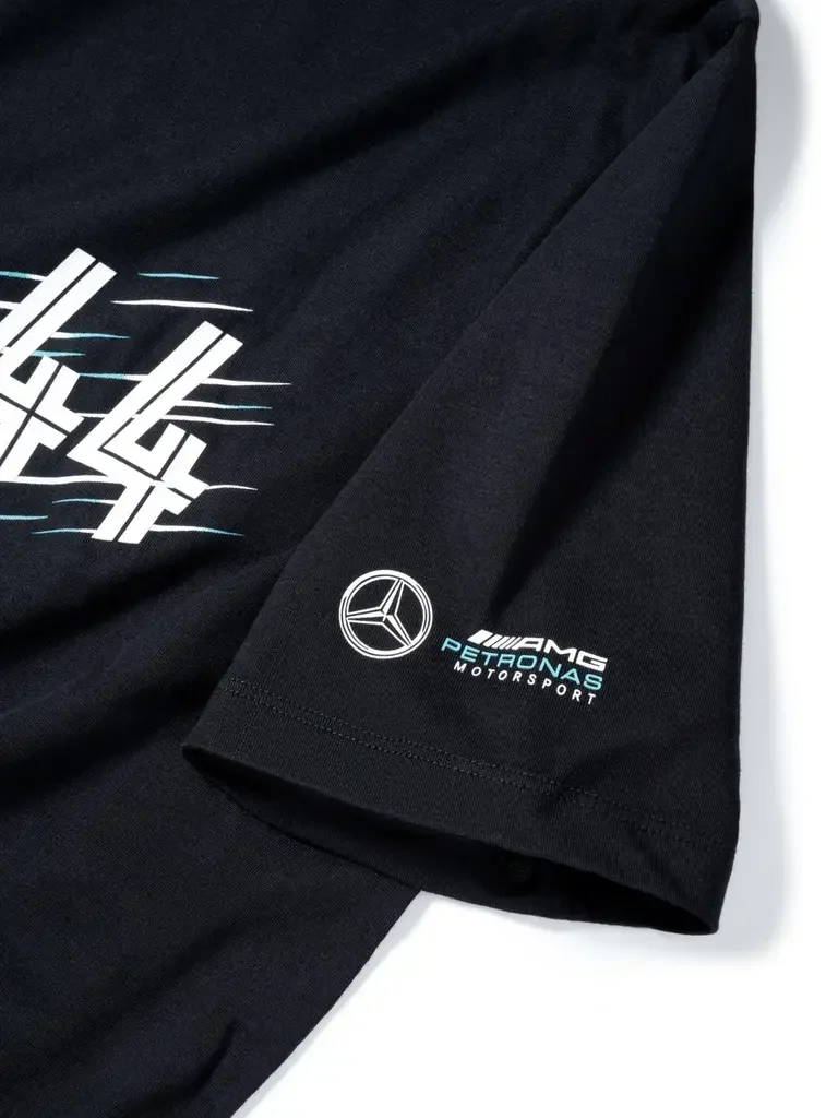 B67995491 MERCEDES Мужская футболка Mercedes F1 Men's T-Shirt, Lewis Hamilton, Black (фото 2)