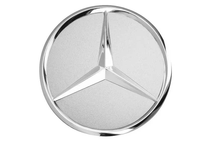 B66470206 MERCEDES Колпачок ступицы колеса Mercedes цвета стерлинговое серебро с хромированным логотипом (фото 1)