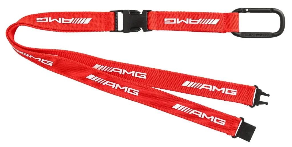 B66959266 MERCEDES Шнурок с карабином для ключей Mercedes-AMG Lanyard, Red (фото 1)