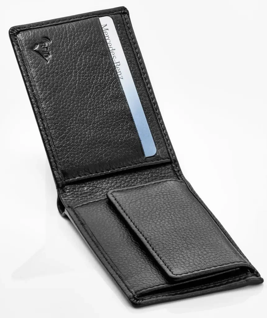 B66953718 MERCEDES Кожаное портмоне Mercedes-Benz Mini Wallet, Cowhide, Black, RFID Protection (фото 2)