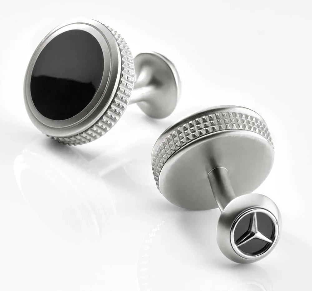 B66953090 MERCEDES Запонки Mercedes-Benz Cufflinks, Silver / Black (фото 2)