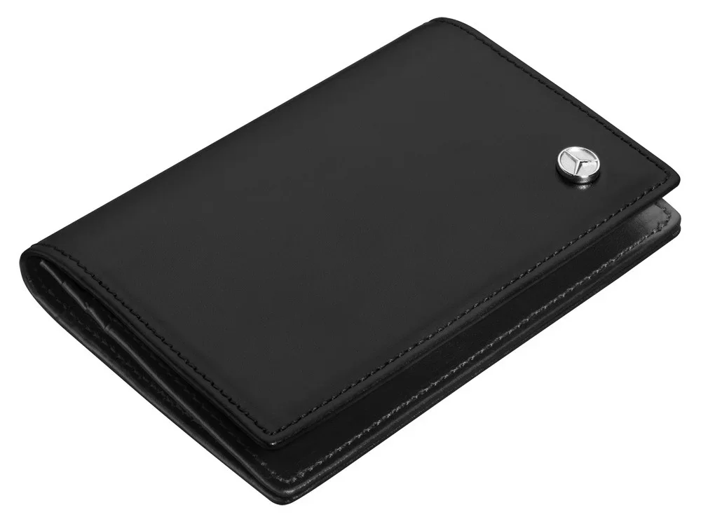 B66952884 MERCEDES Кожаная визитница Mercedes-Benz Business Card Leather Wallet, Black (фото 1)