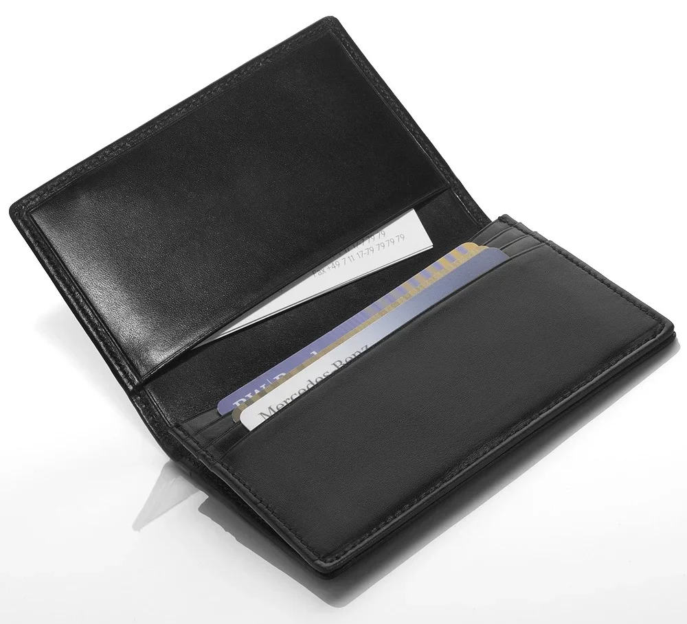 B66952884 MERCEDES Кожаная визитница Mercedes-Benz Business Card Leather Wallet, Black (фото 2)