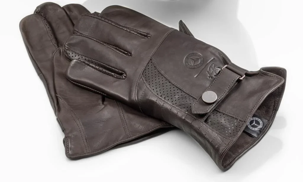 B66041666 MERCEDES Кожаные перчатки Mercedes Leather Gloves, Dark Brown, Heinz Bauer Manufacture (фото 2)