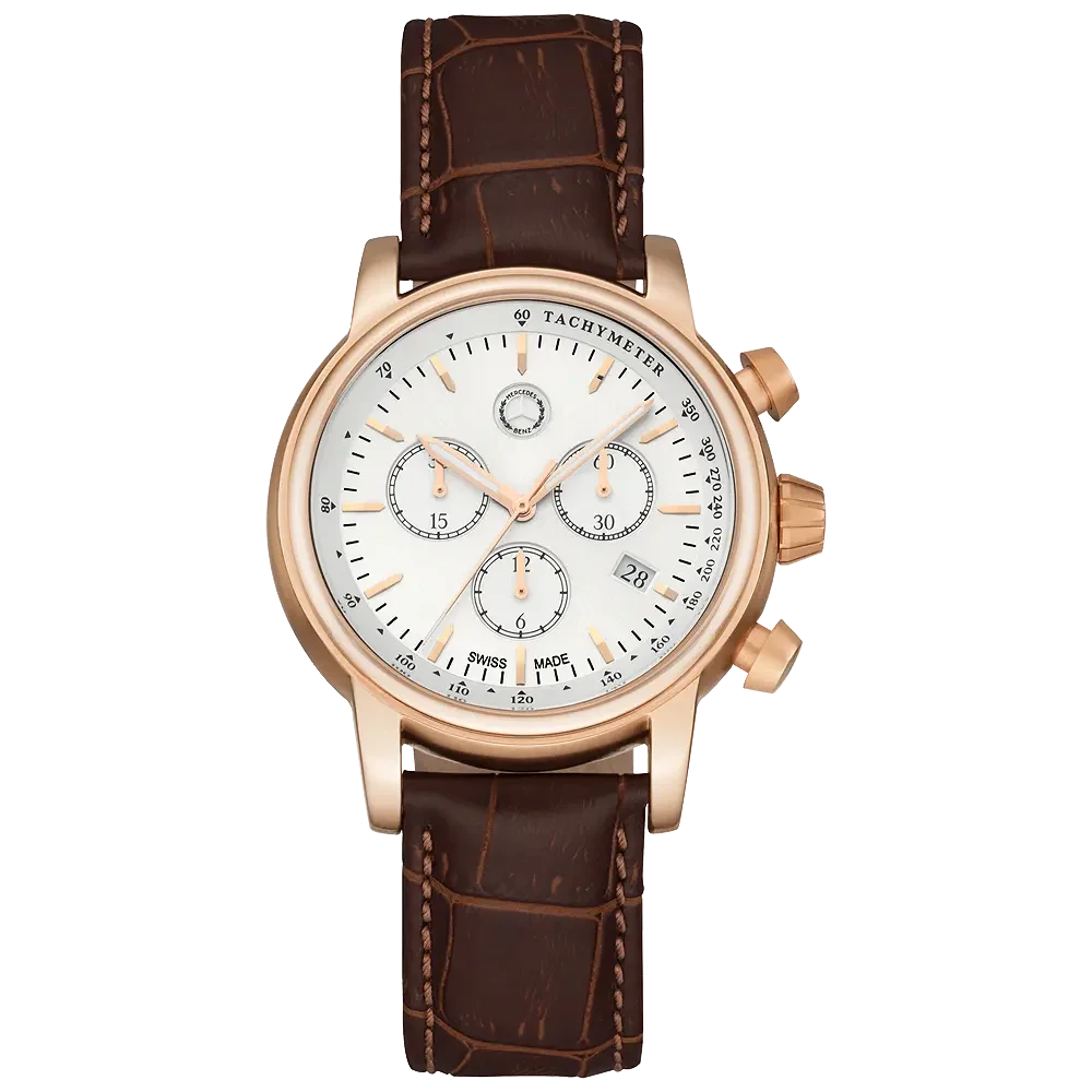 B66043324 MERCEDES Мужские наручные часы Mercedes Men's Classic Retro Gold Chronograph Watch (фото 1)