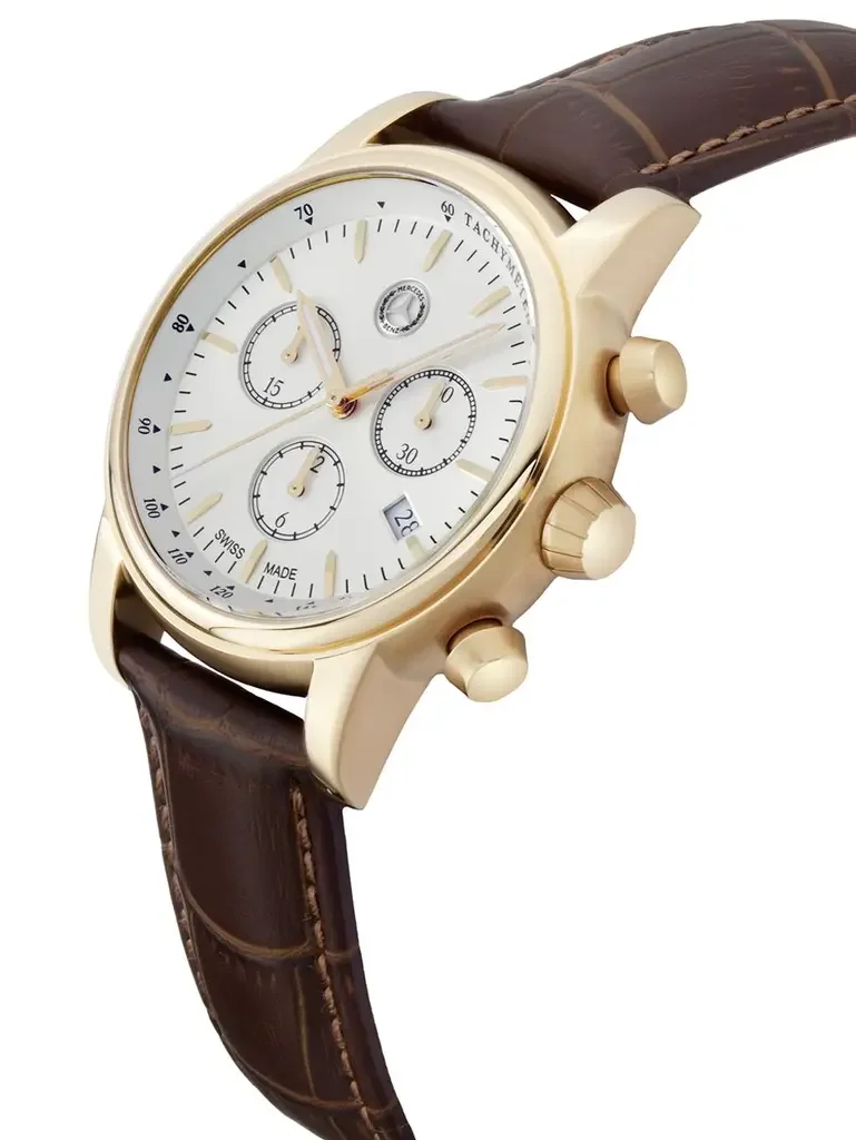 B66043324 MERCEDES Мужские наручные часы Mercedes Men's Classic Retro Gold Chronograph Watch (фото 2)