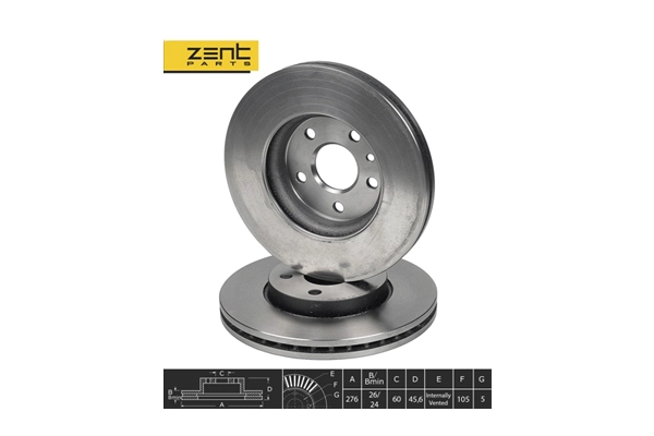Z05961 Zentparts Тормозной диск (фото 1)