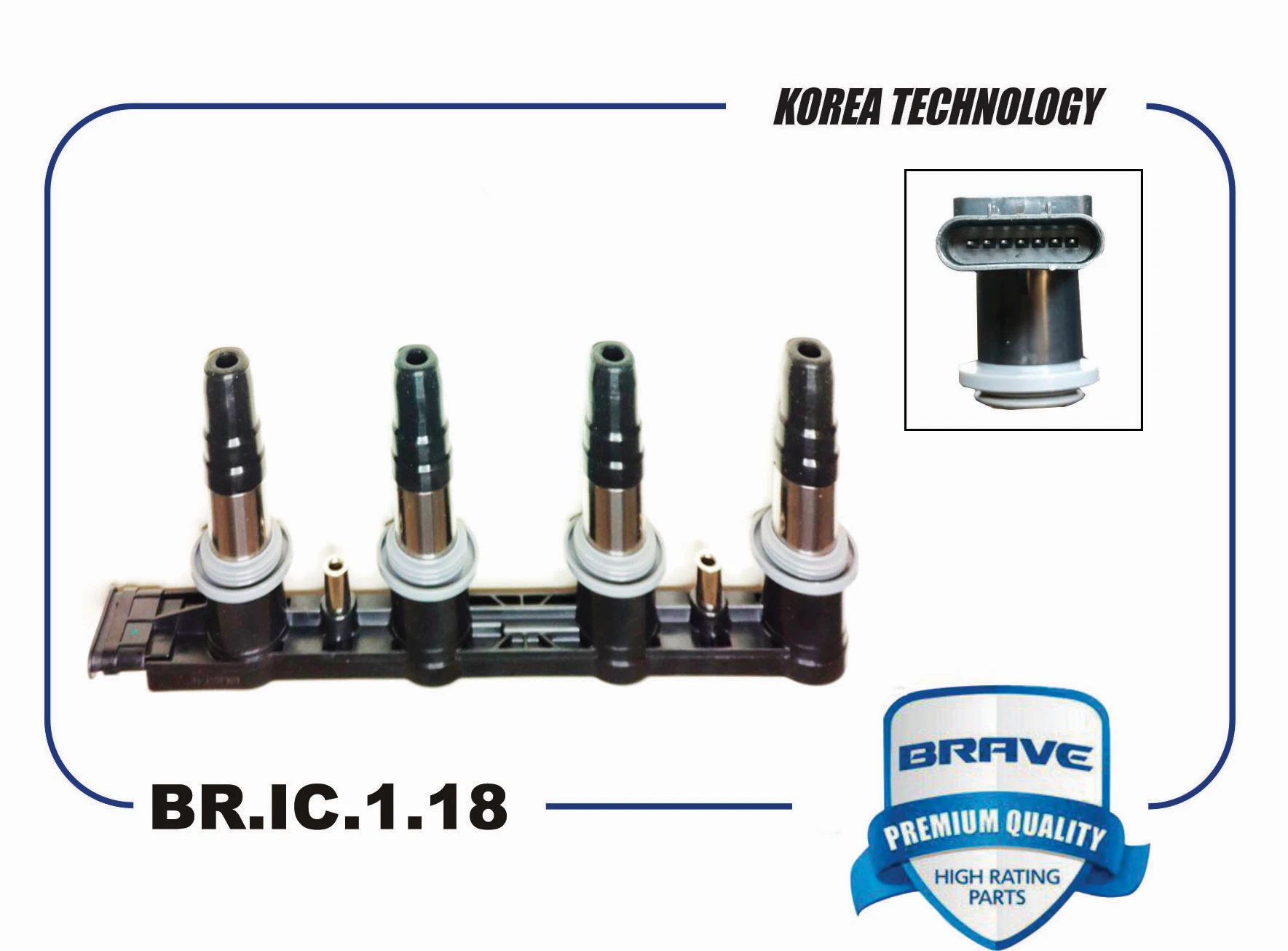 BR.IC.1.19 BRAVE Катушка зажигания 'brave' vw golf, passat,polo, skoda octavia (br.ic.1.19) (фото 1)