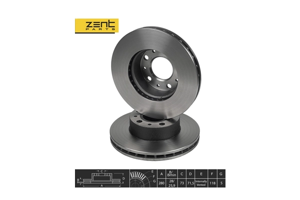 Z06038 Zentparts Тормозной диск (фото 1)