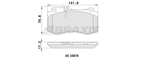 AA0440 BRAXIS Комплект тормозных колодок, дисковый тормоз (фото 2)