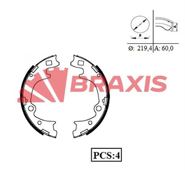 AC0082 BRAXIS Комплект тормозных колодок (фото 2)