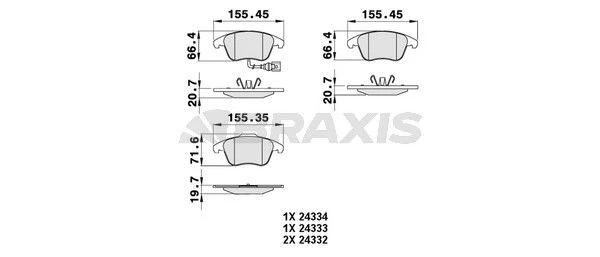 AB0059 BRAXIS Комплект тормозных колодок, дисковый тормоз (фото 3)