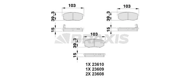 AB0523 BRAXIS Комплект тормозных колодок, дисковый тормоз (фото 2)