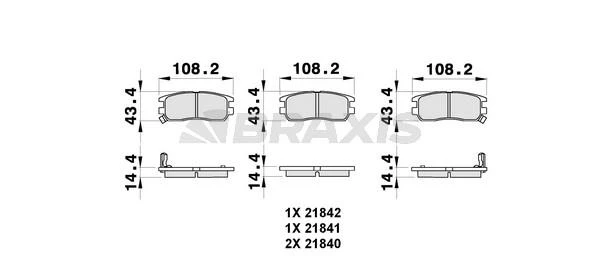 AB0295 BRAXIS Комплект тормозных колодок, дисковый тормоз (фото 2)