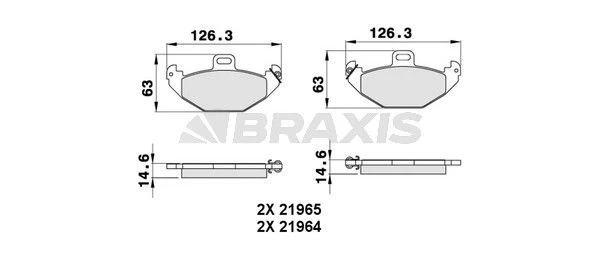 AA0263 BRAXIS Комплект тормозных колодок, дисковый тормоз (фото 3)