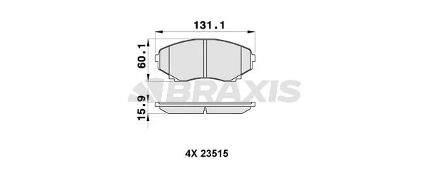 AB0341 BRAXIS Комплект тормозных колодок, дисковый тормоз (фото 3)