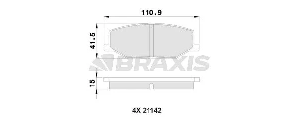 AA0121 BRAXIS Комплект тормозных колодок, дисковый тормоз (фото 1)