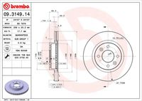 09.3149.14 BREMBO Тормозной диск (фото 3)