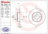 08.2794.14 BREMBO Тормозной диск (фото 3)